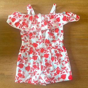 Janie and Jack red floral romper size 5